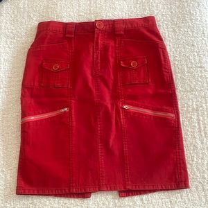 Marc Jacobs red corduroy pencil skirt